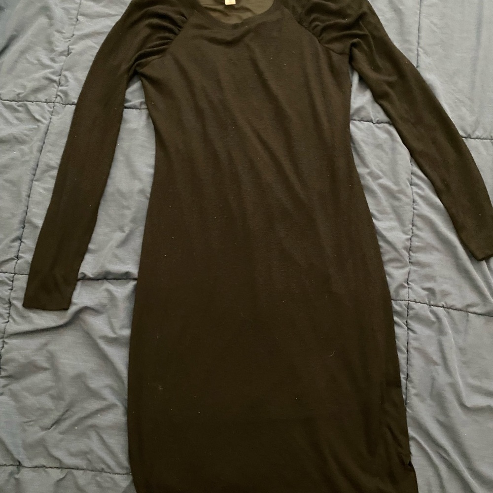 Motherhood Black Long Sleeve Bodycon Maternity Dress